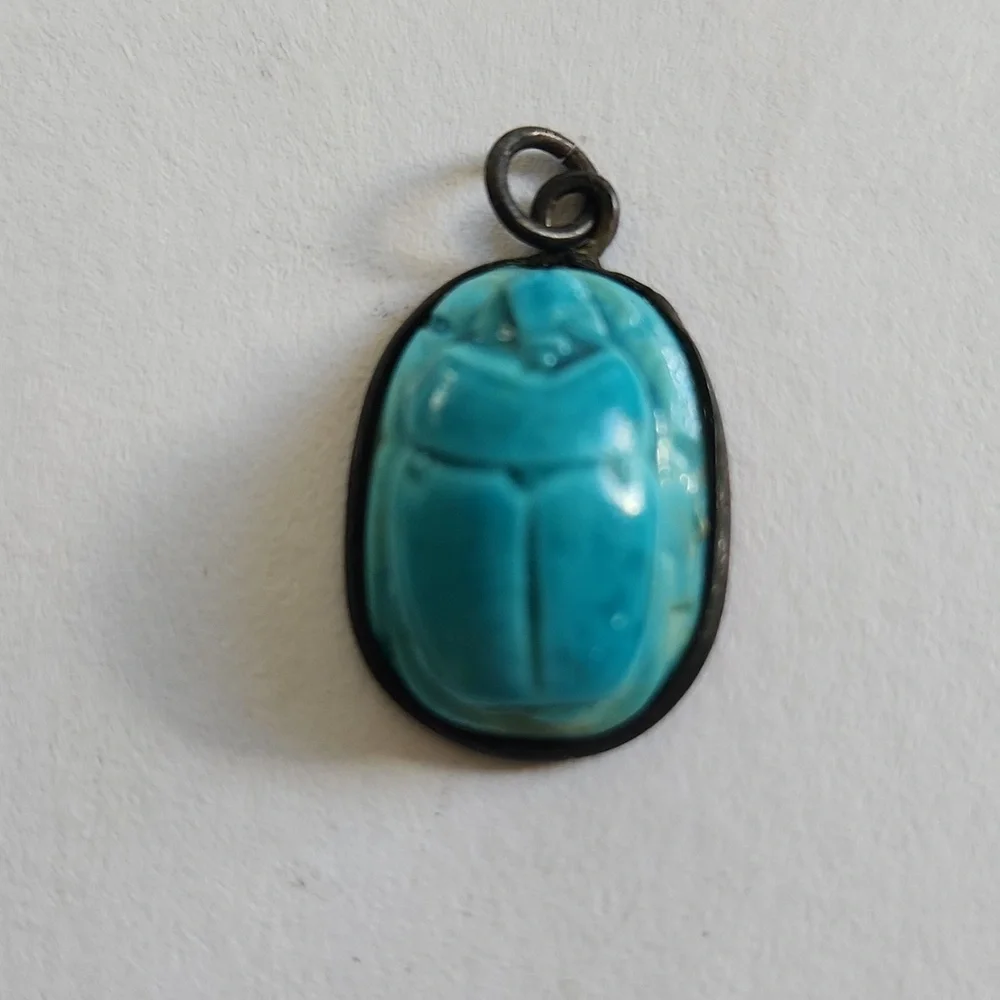Vintage Handmade Scarab Beetle Pendant From Egypt - Picture 1 of 2
